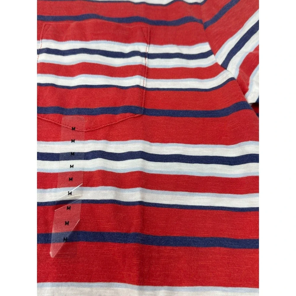NEW Polo Ralph Lauren Short Sleeve Tee T-Shirt Med Classic Fit Red Stripe $75 Y5